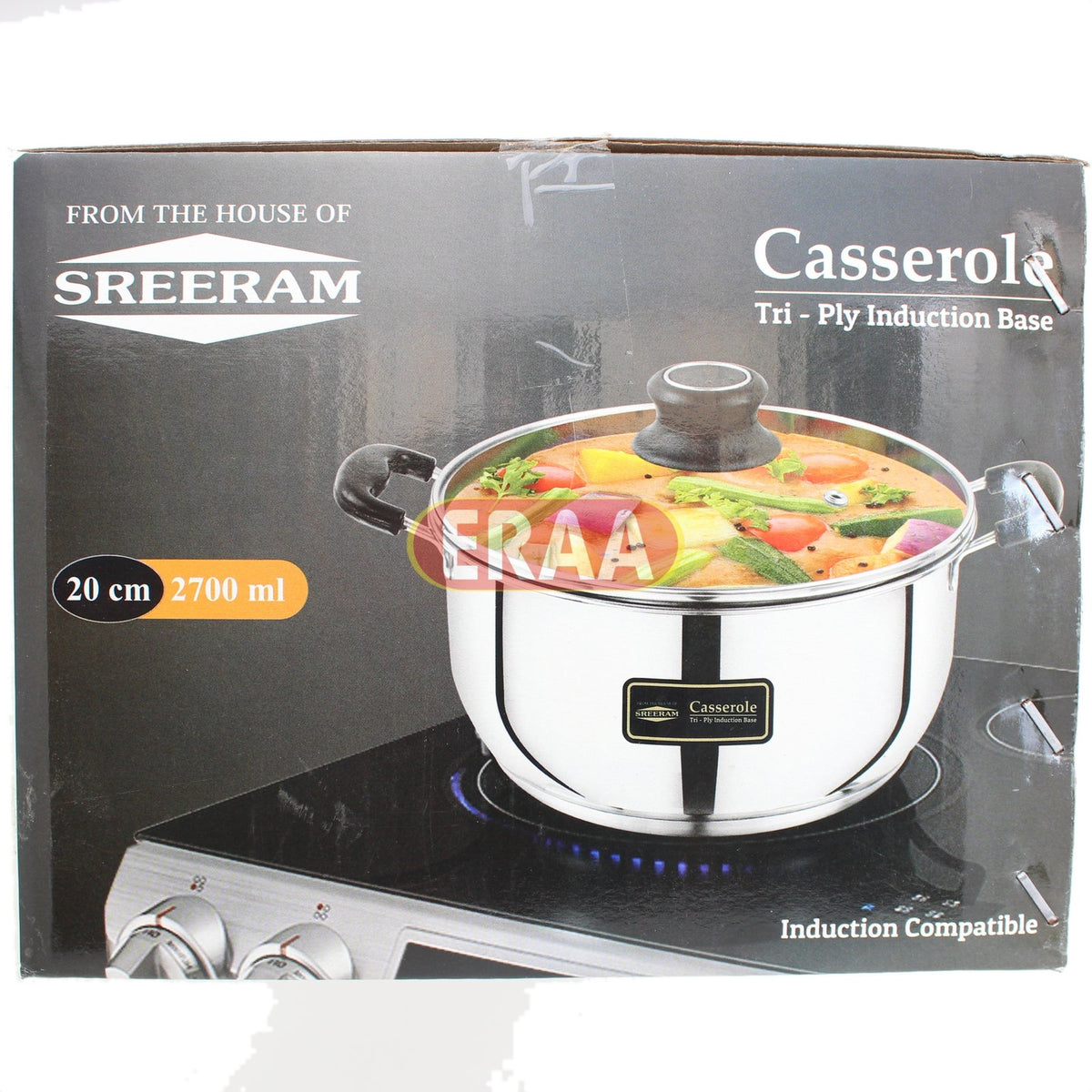 Sreeram Casserole Tri - Ply Induction Base 2700ml