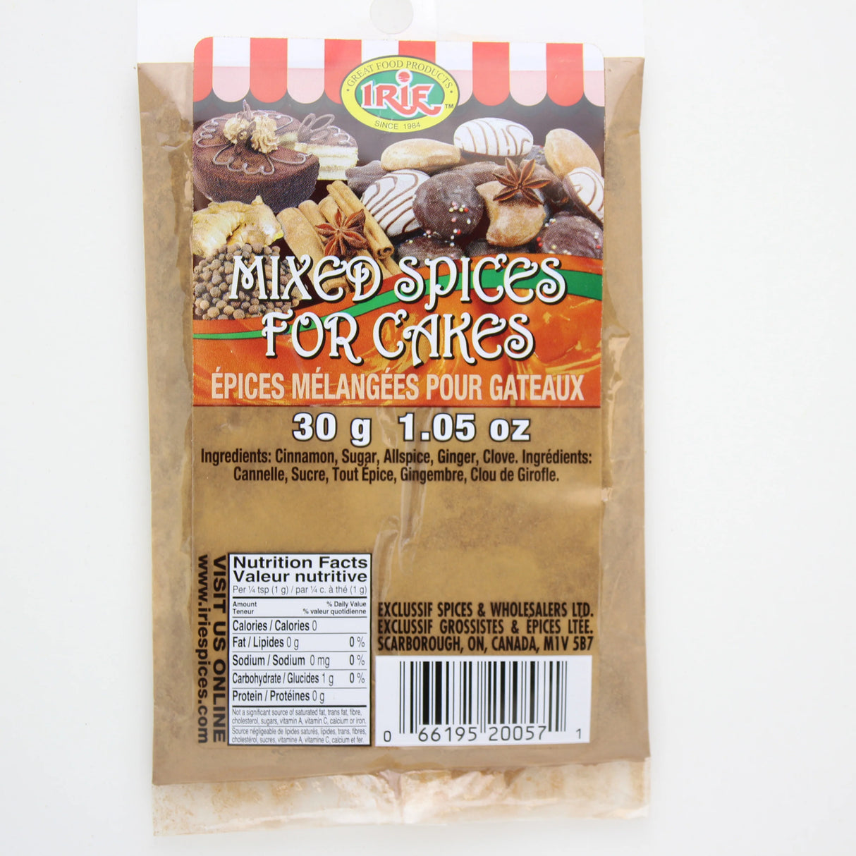 Irie Mixed Spices For Cakes 30g