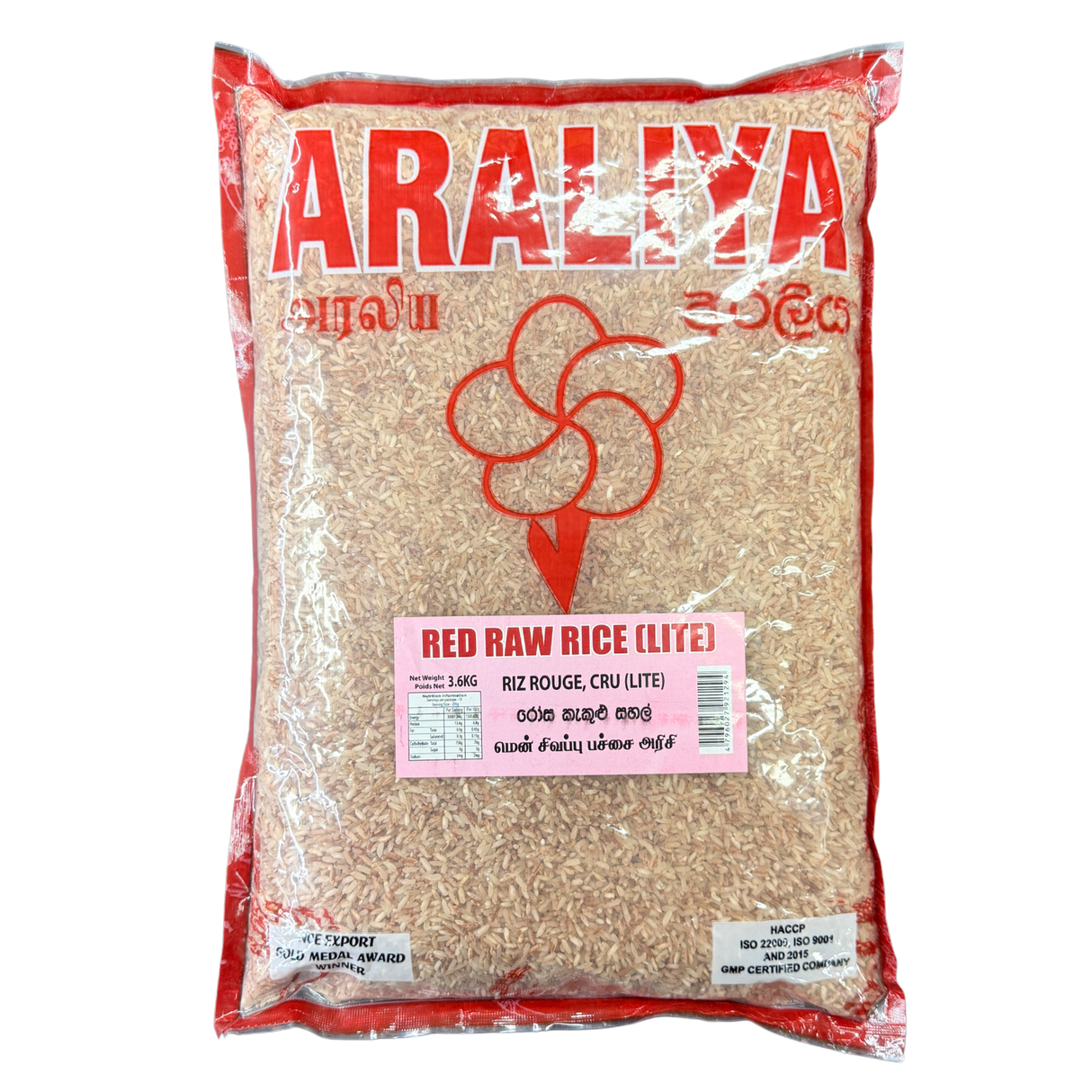Araliya Red Raw Rice (Lite) 8lb