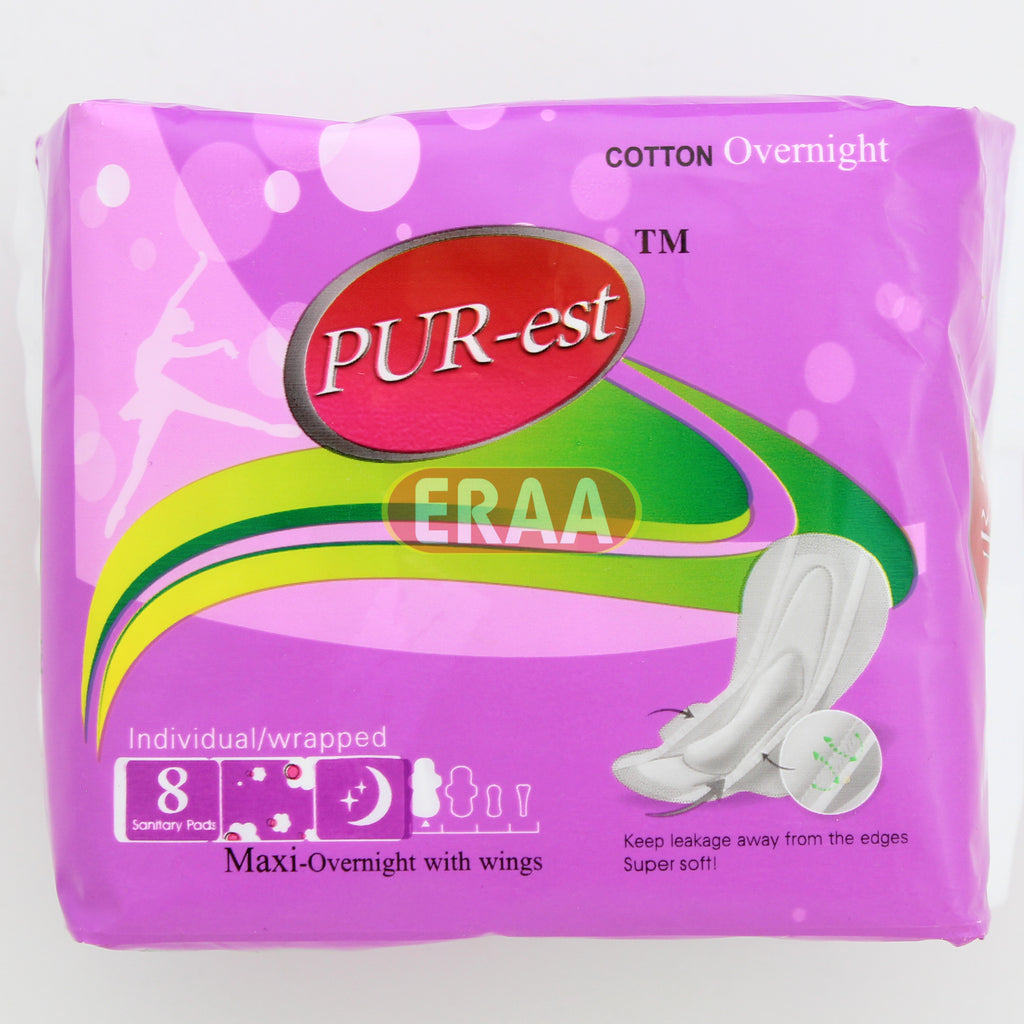 Pur-est Overnight 8 Sanitary Pads – Eraa Supermarket