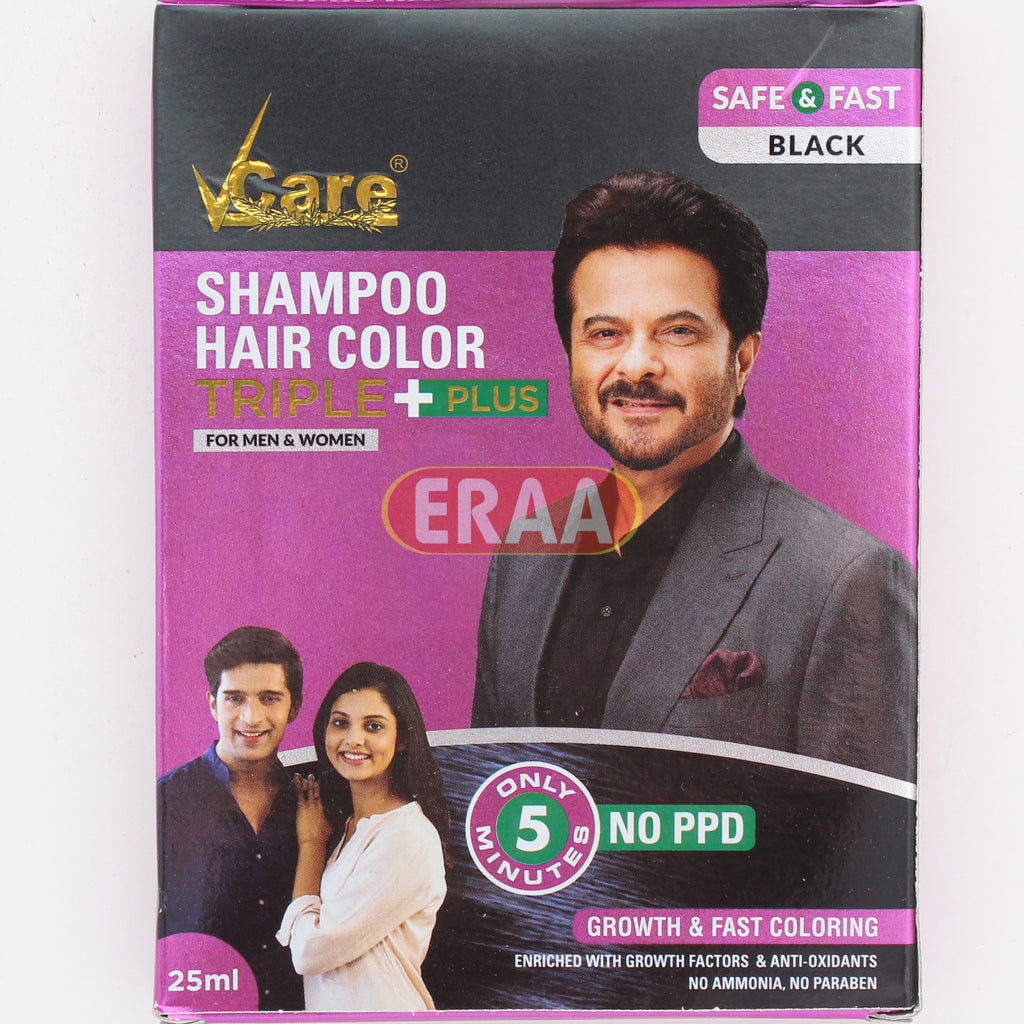 Liquid Vcare Shampoo Hair Color,Black, Packaging Size: 180gm